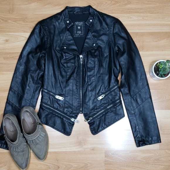 Guess Jackets & Blazers - Guess Los Angeles Vegan Leather Moto Jacket